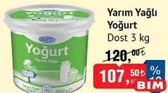 DOST YARIM YAĞLI YOĞURT 3 KG fiyat ve kampanya bilgisi